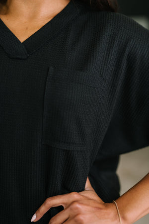 Together We're Unlimited Basic V-Neck Tee in Black