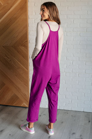 Zenana Totally Me Spaghetti Strap Jumpsuit in Light Plum