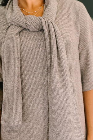 Travel Envy Ribbed Knit Dress in Light Coco by Dear Scarlett