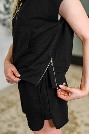 Twenty Four Karat Half Zip Top and Shorts Set