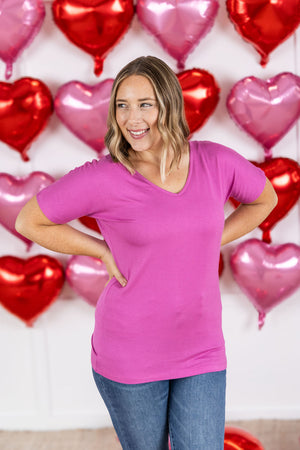 Chloe Cozy Tee - Magenta by Michelle Mae