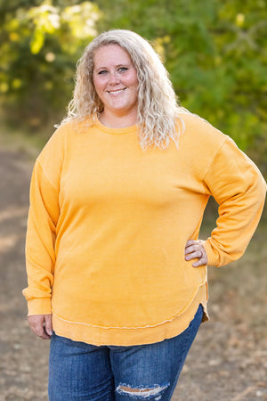 Vintage Wash Pullover - Mustard by Michelle Mae