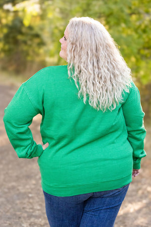 Vintage Wash Pocket Pullover - Green by Michelle Mae