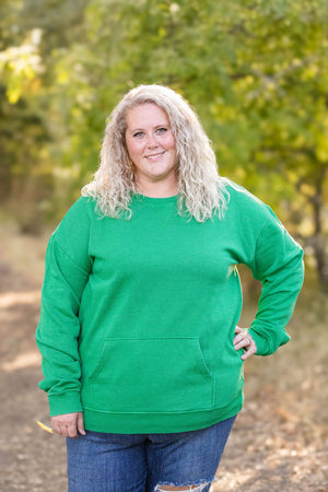 Vintage Wash Pocket Pullover - Green by Michelle Mae