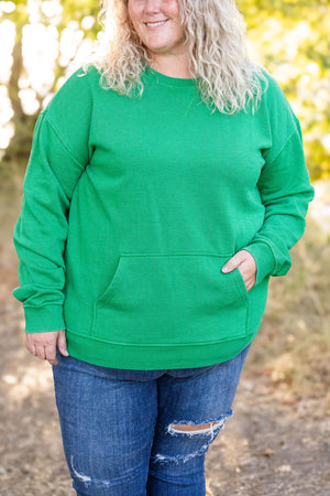 Vintage Wash Pocket Pullover - Green by Michelle Mae