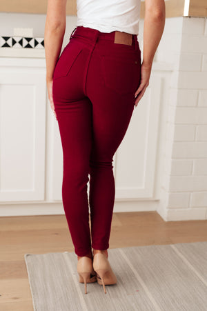 Judy Blue Hi Rise Tummy Control Skinny Jeans Scarlet