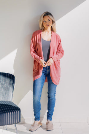 Whispered Rose Open Front Cardigan