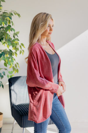 Whispered Rose Open Front Cardigan