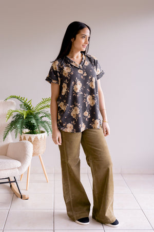 Wildflower Rib V-Neck Top