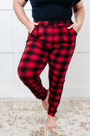 Your New Favorite Buttery Soft Joggers in Red Plaid