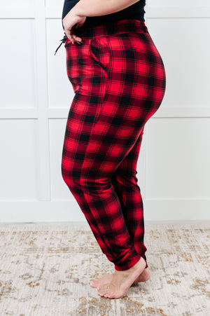 Your New Favorite Buttery Soft Joggers in Red Plaid