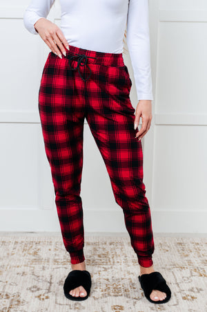 Your New Favorite Buttery Soft Joggers in Red Plaid