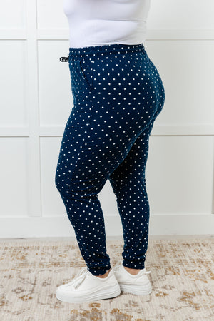 Your New Favorite Buttery Soft Joggers in White Polka Dot