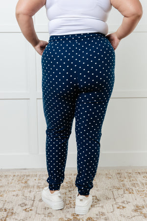 Your New Favorite Buttery Soft Joggers in White Polka Dot