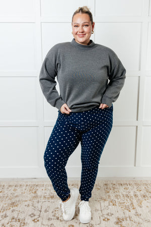 Your New Favorite Buttery Soft Joggers in White Polka Dot