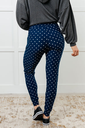 Your New Favorite Buttery Soft Joggers in White Polka Dot