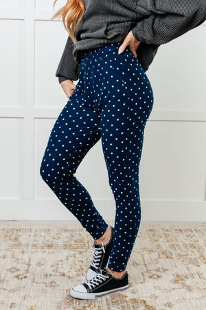 Your New Favorite Buttery Soft Joggers in White Polka Dot