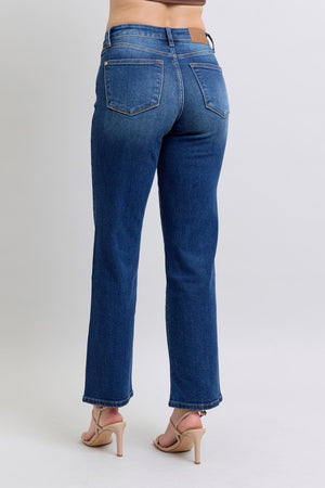 Judy Blue Mid rise Side Seam Detail Straight Leg Jeans