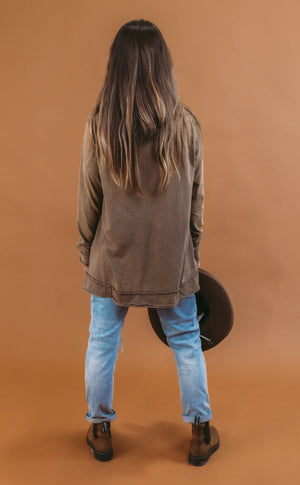 Long Sleeve Solid Knit Buttoned Henley Top