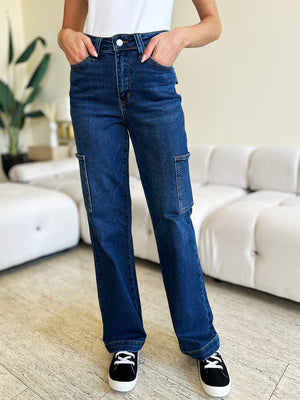 Judy Blue High Waist Cargo Wide Leg Jeans