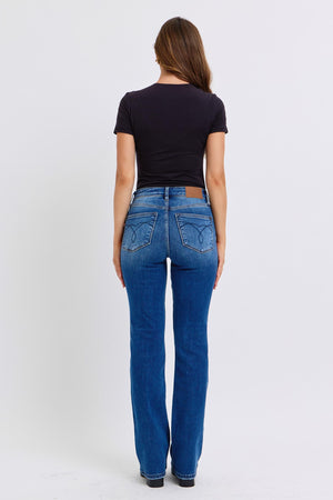 Judy Blue Mid Rise Thermal Non Distressed Bootcut Jeans