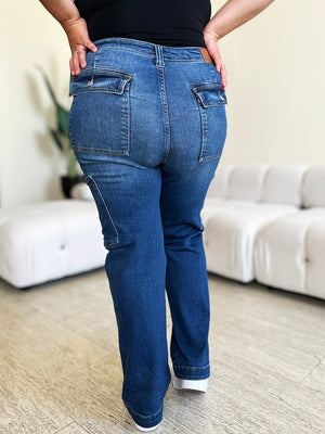 Judy Blue High Waist Cargo Wide Leg Jeans