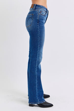 Judy Blue Mid Rise Thermal Non Distressed Bootcut Jeans