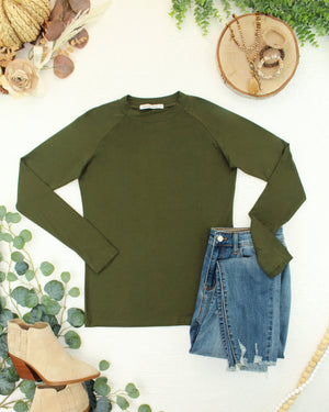 Blair Long Sleeve Top - Dark Olive by Michelle Mae