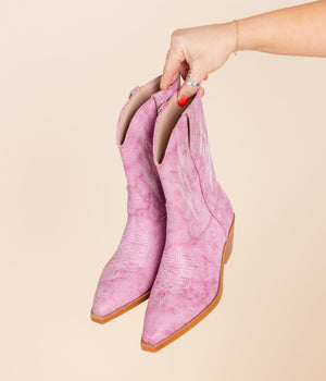 Bowie Metallic Boot in Pink by Naughty Monkey