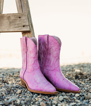 Bowie Metallic Boot in Pink by Naughty Monkey