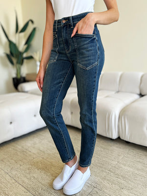 Judy Blue High Waist Classic Relaxed Patch Pocket Jeans