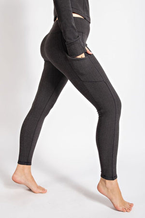 Rae Mode Rib Brushed High Rise Leggings with Pockets