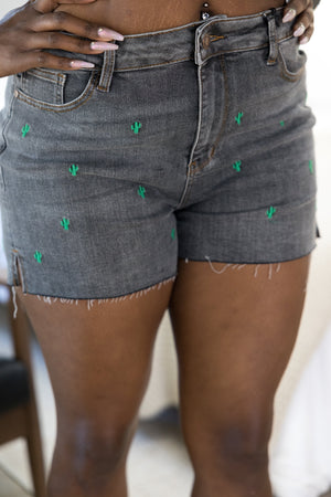 Judy Blue High Waist Cactus Cutie Shorts