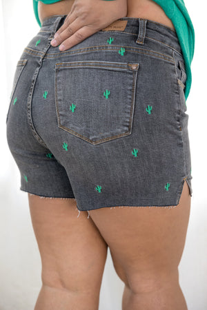 Judy Blue High Waist Cactus Cutie Shorts