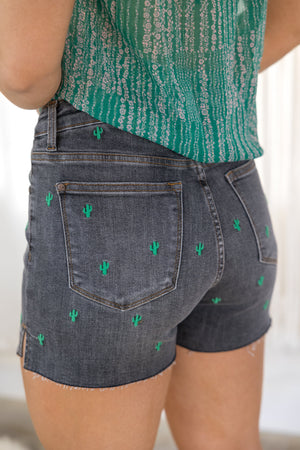 Judy Blue High Waist Cactus Cutie Shorts