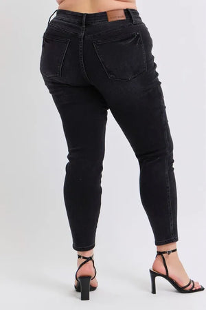 Judy Blue Mid Rise Tummy Control Sideline Sleek Skinnies