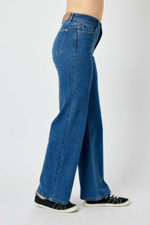 Judy Blue High Waist Vintage Wide Leg Non Distressed Jeans