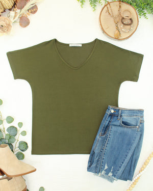 Chloe Cozy Top - Dark Olive by Michelle Mae