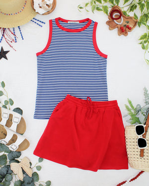 Serena Luxe Skort - Red by Michelle Mae