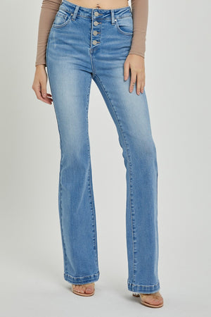 RISEN High Waist Button Fly Bootcut Trouser Jeans