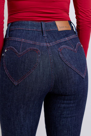 Judy Blue High Waist Heart Shaped Back Pockets Dark Wash Skinny Jeans