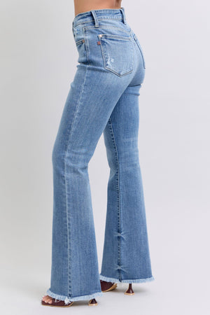 Judy Blue High Waist Frayed Hem Bootcut Jeans Tall