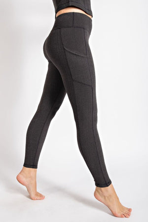 Rae Mode Rib Brushed High Rise Leggings with Pockets