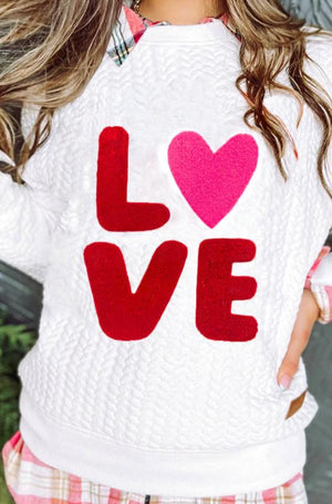 Chenille Quilted Valentines Sweatshirt - 2 designs