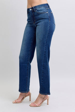 Judy Blue Mid rise Side Seam Detail Straight Leg Jeans