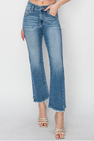 RISEN High Rise Slim Straight Ankle Jeans