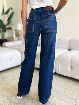 Judy Blue High Waist Cargo Wide Leg Jeans