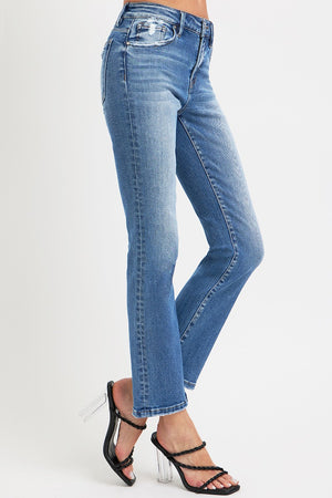 RISEN Mid Rise Ankle Straight Leg Jeans