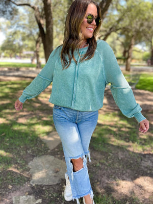 Best Selling Elliott Exposed Seam Sweatshirt in Beige or Black