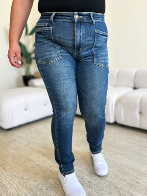 Judy Blue High Waist Classic Relaxed Patch Pocket Jeans